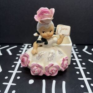 VTG Napco Birthday Flower Girl June Rose Mini Planter 1957 IC2852